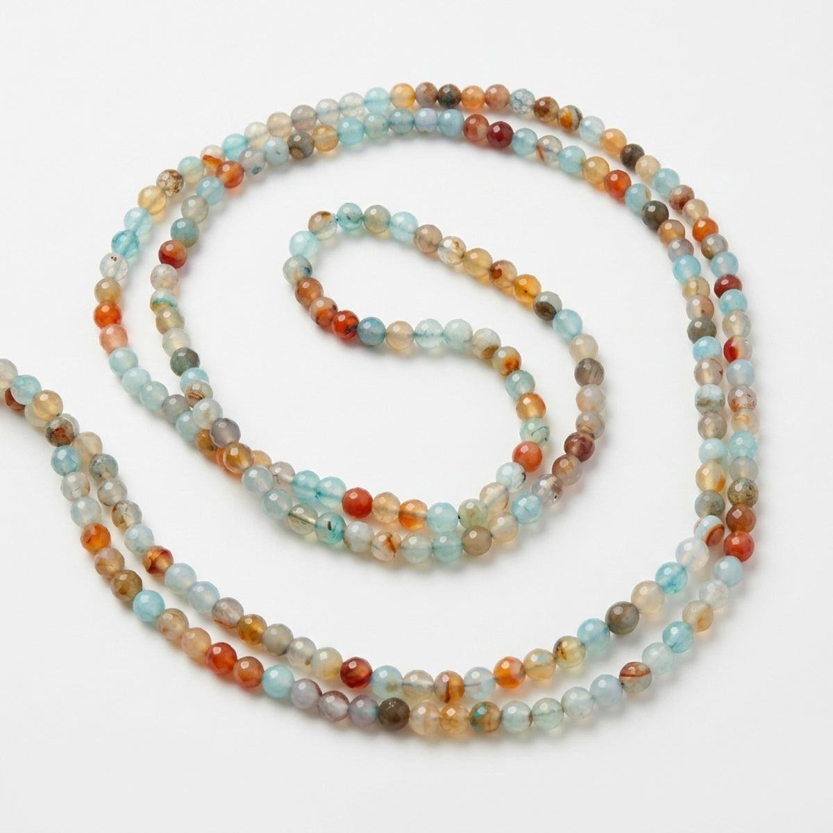 Blues Phone Chain — faceted semi-precious stone phone chain in blue, seafoam, and aqua tones