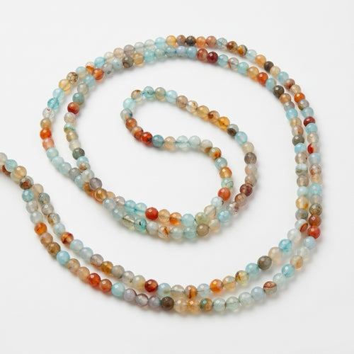 Blues Phone Chain — faceted semi-precious stone phone chain in blue, seafoam, and aqua tones