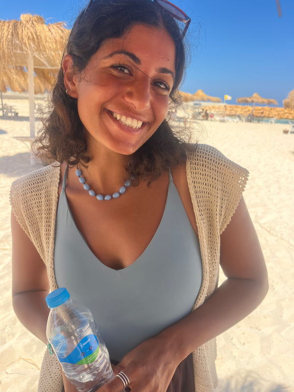 Sea Drop Necklace worn by customer